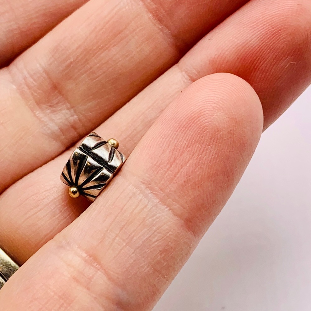 🎉 SALE 🎉 EUC Pandora 790216 Sterling Silver & 14k Yellow Gold Sunburst Clip Bead - Picture 9 of 12